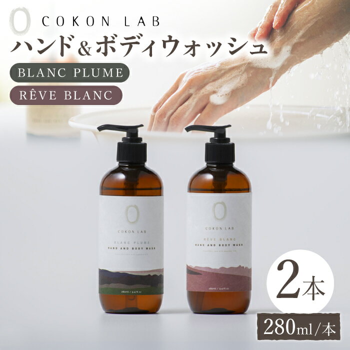 【ふるさと納税】COKONLAB ハンド&ボディウォッシュ BR280ml 2本セット ココン・ラボ ボディソープ 熊本県 ハンドソープ ハンド しっとり すべすべ せっけん 石けん 液体 石鹸 国産 シルク やまがシルク 保湿力 【株式会社 あつまるホールディングス NSP山鹿工場】[ZBR004]