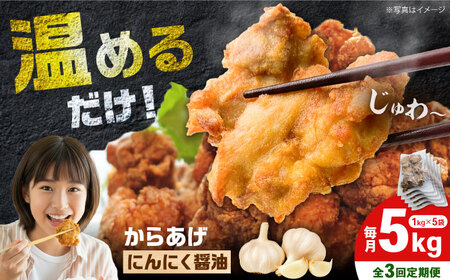 【全3回定期便】からあげ ニンニク醤油味　5kg　計15kg【から太郎】[BDBC002-10]