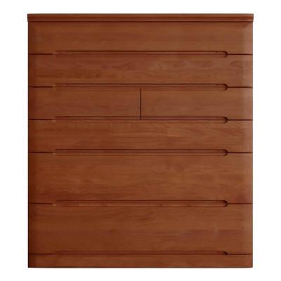 ふるさと納税 大川市 チェスト プラム 幅118 6段 奥行44 ニレ材 ブラウン色 桐たんす 大川家具