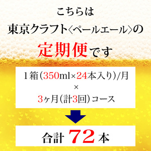 【定期便】サントリー東京クラフト　ペールエール350ml缶　24本入　3回お届け