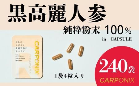 黒高麗人参 CARPONIX サプリメント カプセル 黒高麗人参【4粒×240袋】