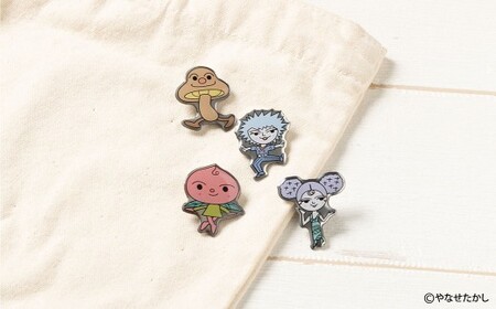 香美市イメージキャラクターピンバッジ（香北町4種セット） ピンバッジ バッジ やなせたかし やなせたかし先生デザイン 香美市限定 ふるさと納税限定 高知県 香美市