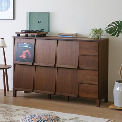 ふるさと納税 筑後市 本棚  レッチェ 143マガジンレコードラック ウォルナット【10年保証】【高野木工】