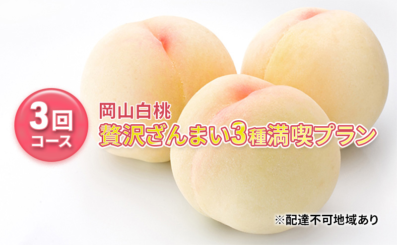 桃 【 2027年 先行予約】 岡山県産 贅沢 ざんまい 3種 満喫 プラン 3回 コース( 白鳳 ・ 清水白桃 ・白麗 各2kg)  《2027年7月上旬～8月中旬頃出荷》白桃 岡山 フルーツ 果物 先行予約 数量限定 期間限定