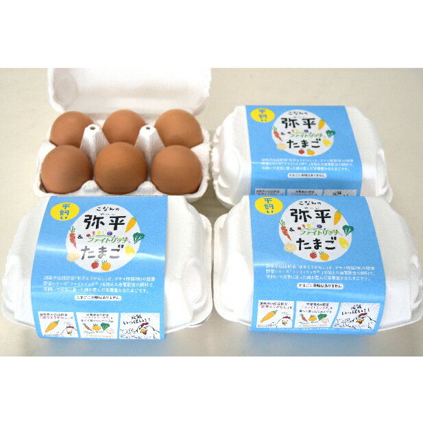【ふるさと納税】平飼卵（弥平＆ファイトリッチ）24個　頒布コース(6か月） 湖南市野菜で育った鶏の栄養豊富な卵　定期便・卵