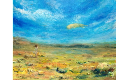 ムラナギ絵画作品No.1607『少女の詩』一点物 アクリル原画 幻想世界 アート作品 F6キャンバス仕様 壁掛け 棚置き 可能 絵 作品 アート 芸術品 コレクション 原画 飾り インテリア 茨城県 石岡市 (F10-018)