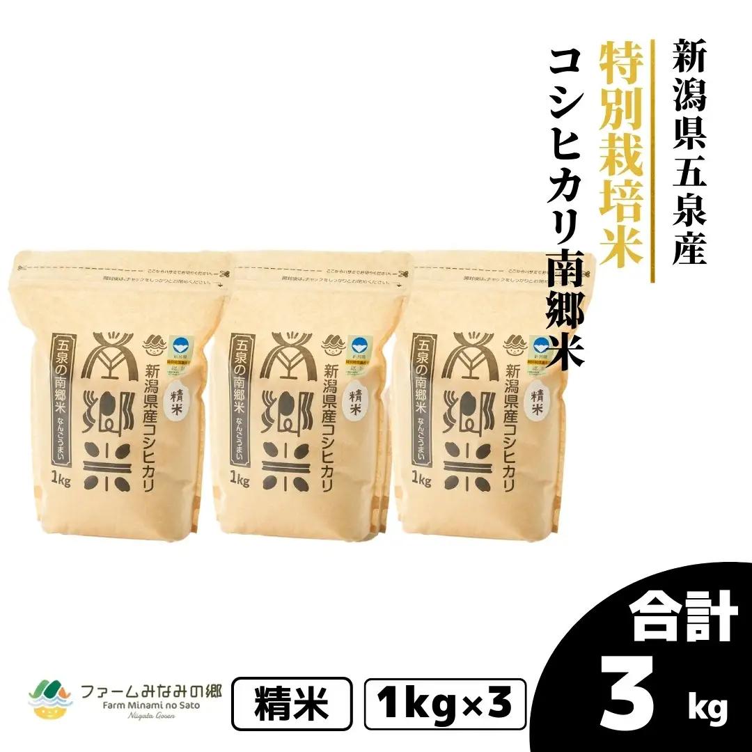 【先行予約】令和8年産 新米 コシヒカリ 3kg(1kg×3袋) 南郷米 こしひかり | 新潟県 五泉市 コシヒカリ