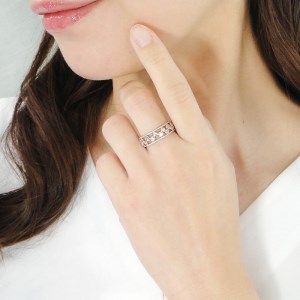 65-9-4 指輪 Pt900 K18PG コンビ リング ダイヤモンド 計0.33ct プラチナ ピンクゴールド バブル 透かし ミル打ち【f202-ptpg】