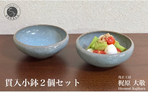 有田焼 貫入青磁3寸小鉢 2個セット【梶原大敬 茂正工房】器 うつわ 食器 皿 小ぶり 小鉢 ボウル 2個 セット ペア 青磁 貫入 青 夏 シンプル 作家 ろくろ 電子レンジ対応 A20-587