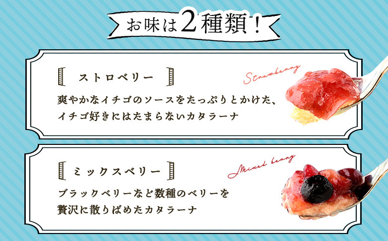 なかしべつゴーダチーズカタラーナ 2種(ストロベリー、ミックスベリー)詰め合わせ