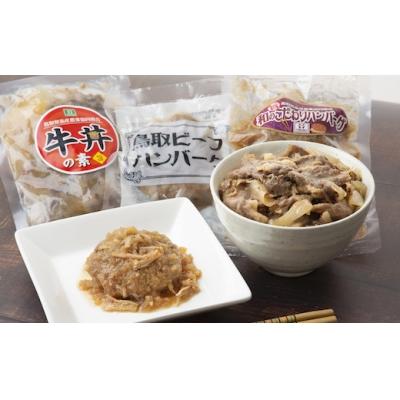 ふるさと納税 八頭町 鳥取県産ハンバーグ2種&amp;牛丼セット