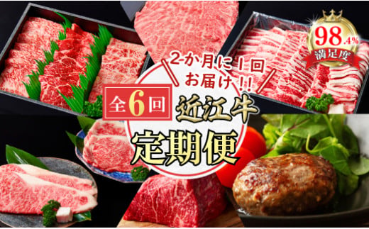 【定期便】近江牛ステーキ/ ハンバーグ/焼肉/すきしゃぶ/ブロック　全６回【FO60U】