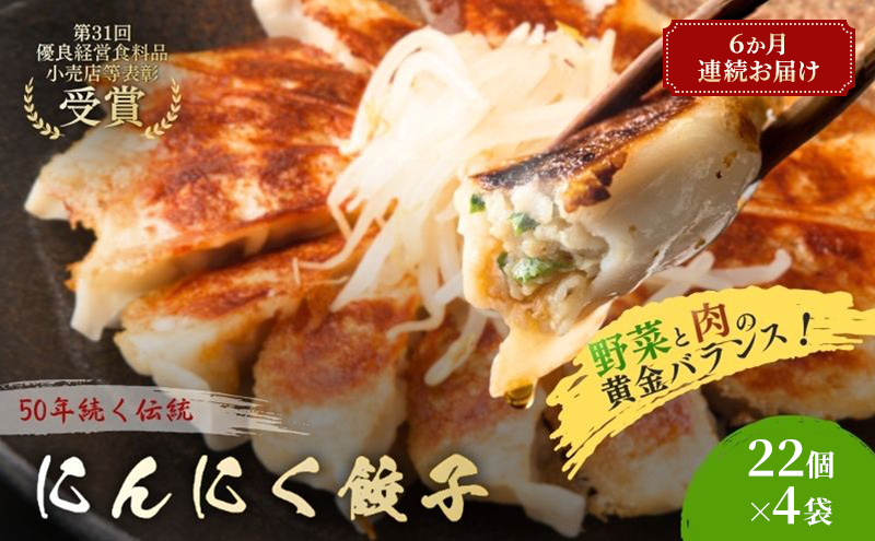 にんにく餃子88個(22個×4袋)6か月連続お届け 餃子 冷凍餃子 冷凍ギョーザ 手作り餃子 ギョーザ 点心 中華 中華料理 惣菜 簡単調理 加工食品 静岡県 森町
