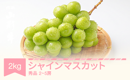 令和8年産 ぶどう シャインマスカット 秀品 約2kg (2～5房) 9月中旬～10月中旬発送 sp-busmx2000