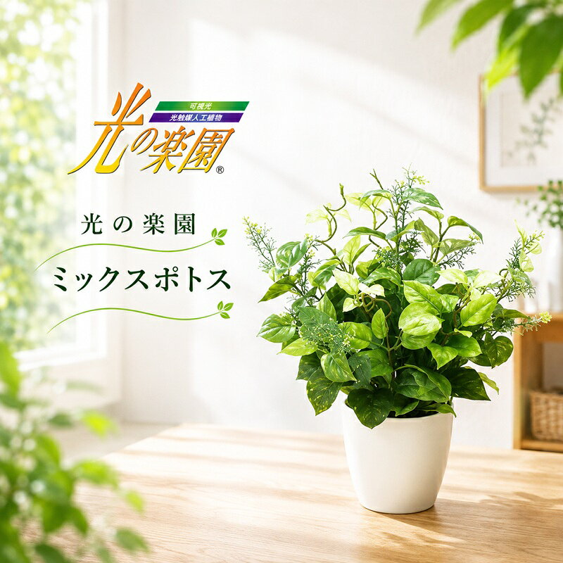 【ふるさと納税】造花 光の楽園 ミックスポトス 光触媒 フェイクグリーン フェイクフラワー フェイク 観葉植物 消臭 抗菌 防汚 ホルムアルデヒド 分解 インテリア 人工観葉植物 インテリアグリーン 浜松市産 静岡県浜松市
