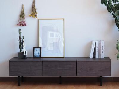 【グレー】大川家具 幅153cm テレビボード -grace-グレース