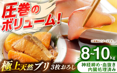壱岐産　天然ブリ　3枚おろし　8㎏～10㎏《壱岐市》 【みやげ処 縁由】[JBJ032]