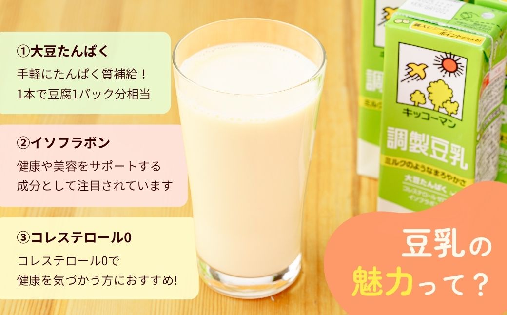 キッコーマン 調製豆乳 200ml 18本×2ケース | 豆乳 飲料 大豆 パック 健康 キッコーマンソイフーズ株式会社 埼玉県 狭山市