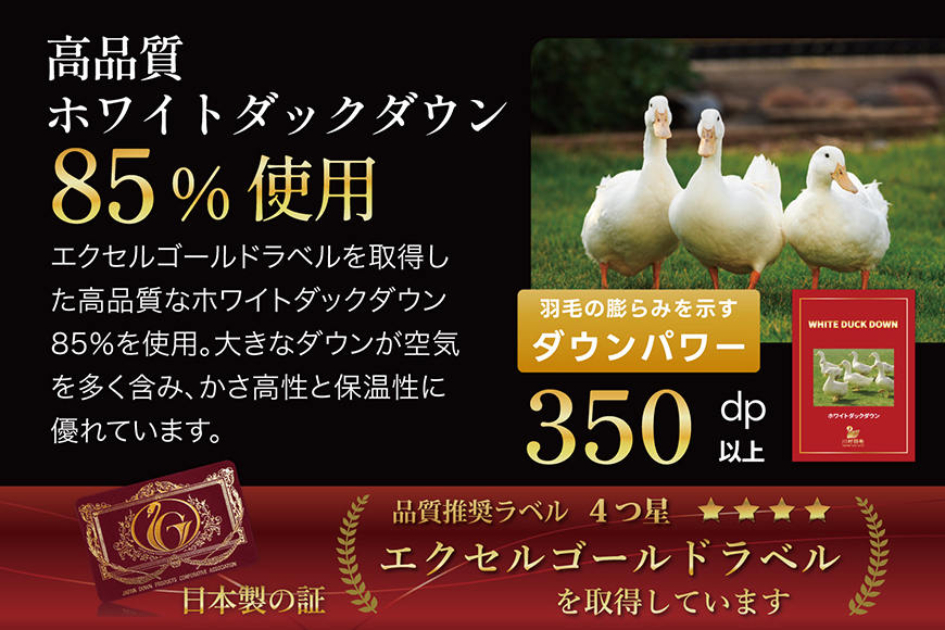 【冬用】洗える 羽毛布団 本掛け 軽量 ダブル ホワイトダックダウン85% 1.4kg 無地 アイボリー 冬用 [川村羽毛 山梨県 韮崎市 20745442] マンションタイプ 軽い コインランドリー