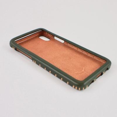 ふるさと納税 七尾市 【iPhoneXSMax用】本革ケース/グリーン/ハンドメイド