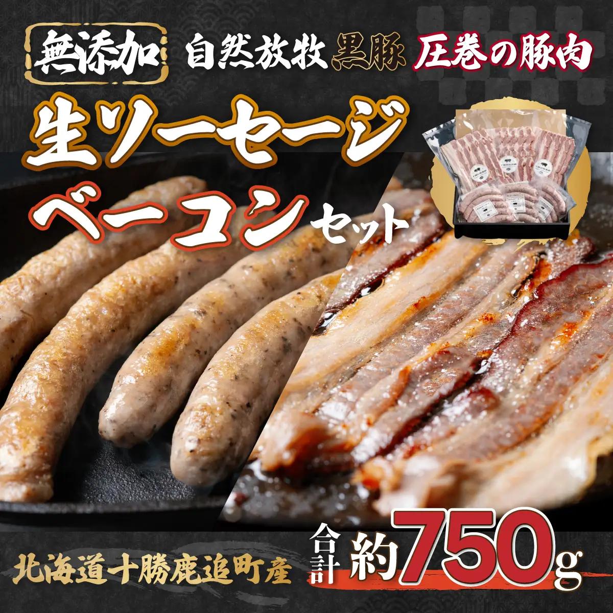 自然放牧圧巻の黒豚 ベーコン＆ソーセージ  SKN008 【 無添加 北海道  送料無料 】 SKN008