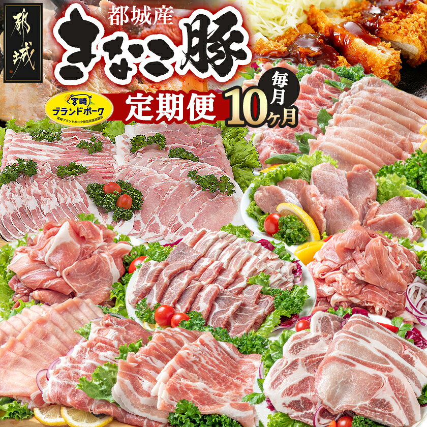 【ふるさと納税】都城産「きなこ豚」定期便(10ヶ月) - 豚肉 ブランド豚のお肉を10ヶ月間毎月お届け 毎月銘柄豚のブタ肉が届きます ブランドポーク しゃぶしゃぶ/とんかつ/焼き肉など きなこ豚 定期便 送料無料 T170-10-12-012【宮崎県都城市】