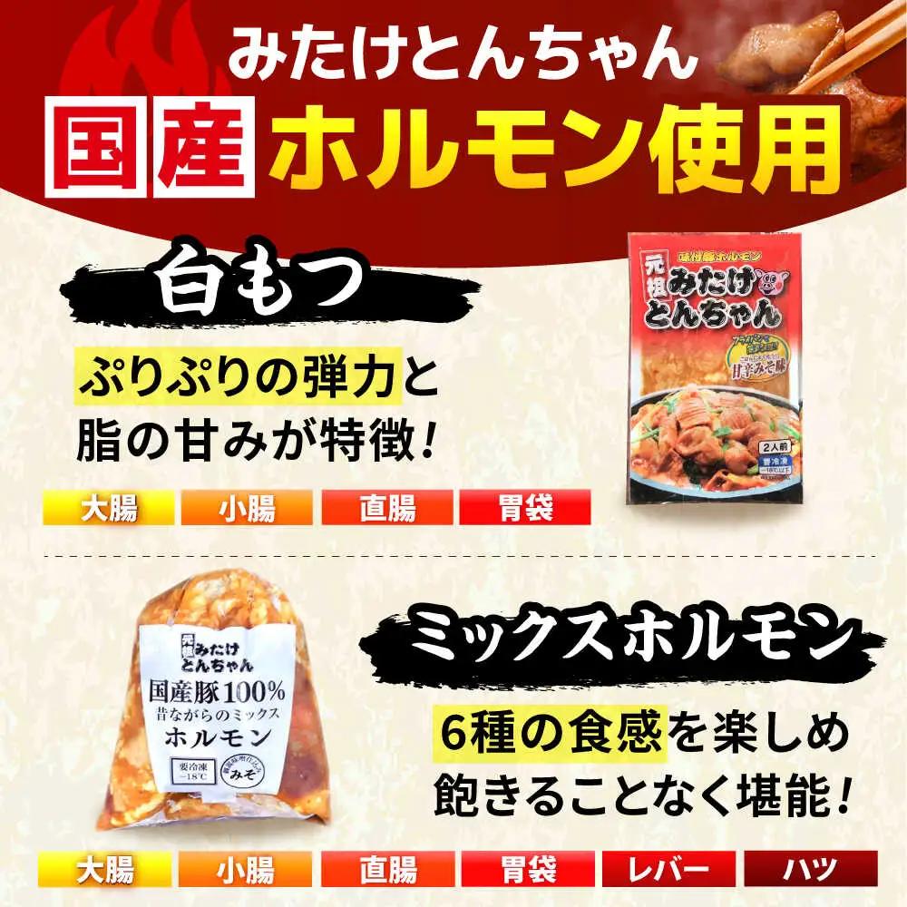 「元祖みたけとんちゃん」 【甘辛セット】 甘辛みそ味×昔ながらのミックスホルモン（4人前）[AVAA052]ホルモン おすすめ