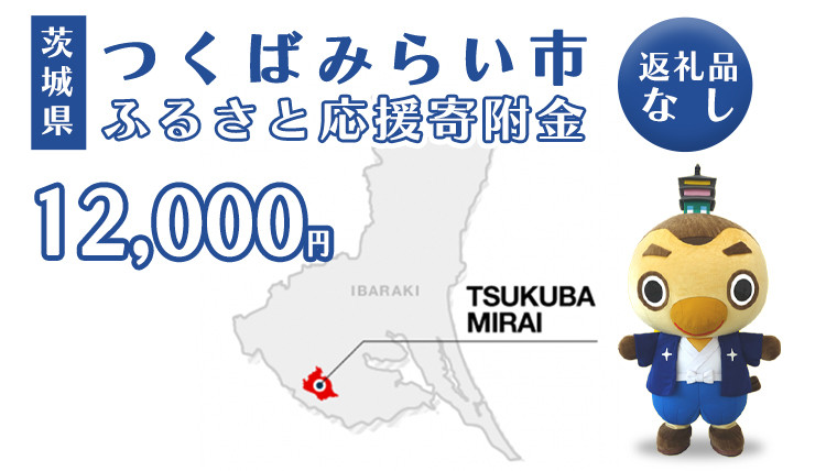 
【 返礼品なし 】 茨城県 つくばみらい市 ふるさと応援寄附金 （ 12,000円 )
