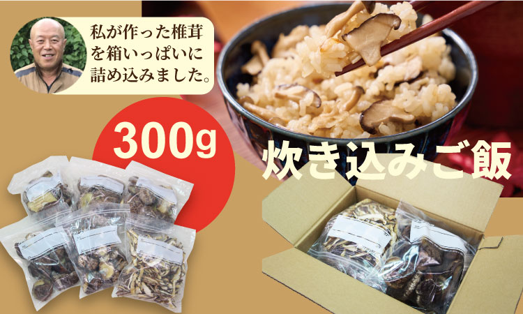 原木乾燥しいたけ（サイズ大・中・小・カット）300g  椎茸  乾燥椎茸 しいたけ  シイタケ
