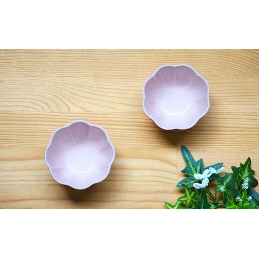 有田焼 世界一つよい器 ～花小付～ ペールピンク 2個セット【匠 Takumi】強化磁器 割れにくい ギフト プレゼント A10-265_イメージ3