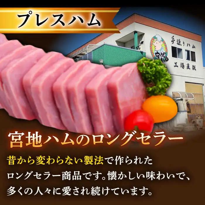 【3回定期便】プレスハム ブロック 370g×3本 /宮地ハム [UBM021] ブロックハム