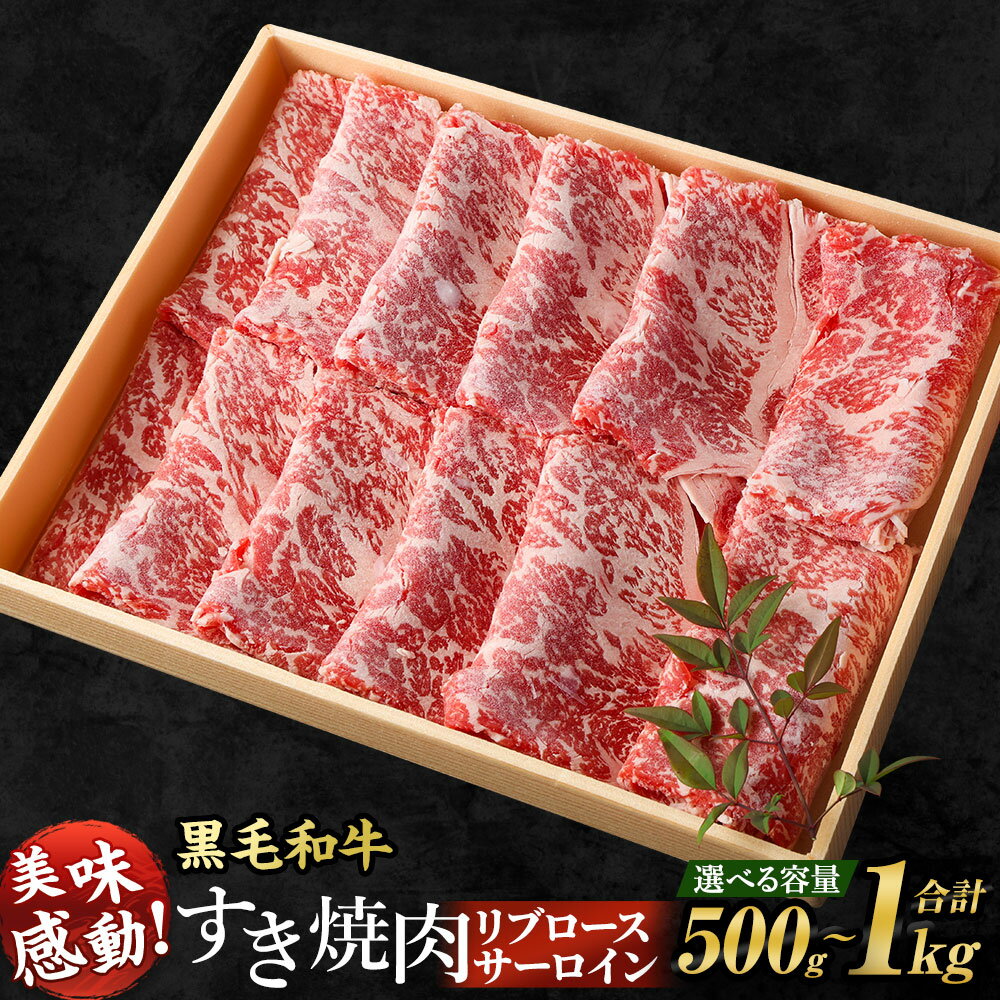 【ふるさと納税】【選べる容量】＜牛乃屋厳選!!黒毛和牛 すき焼肉〜リブロース・サーロイン〜 500g ／ 1kg ＞ ※入金確認後、翌月末迄に順次出荷します。 牛肉 お肉 リブロース サーロイン すきやき スキヤキ すき焼き 黒毛和牛 特産品 宮崎県 高鍋町【冷凍】