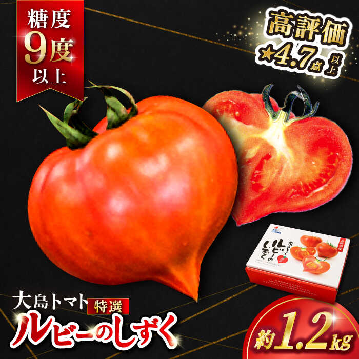 ※数量限定※【糖度9度以上の果実】大島トマト特選「ルビーのしずく」1.2kg＜大島造船所 農産グループ＞