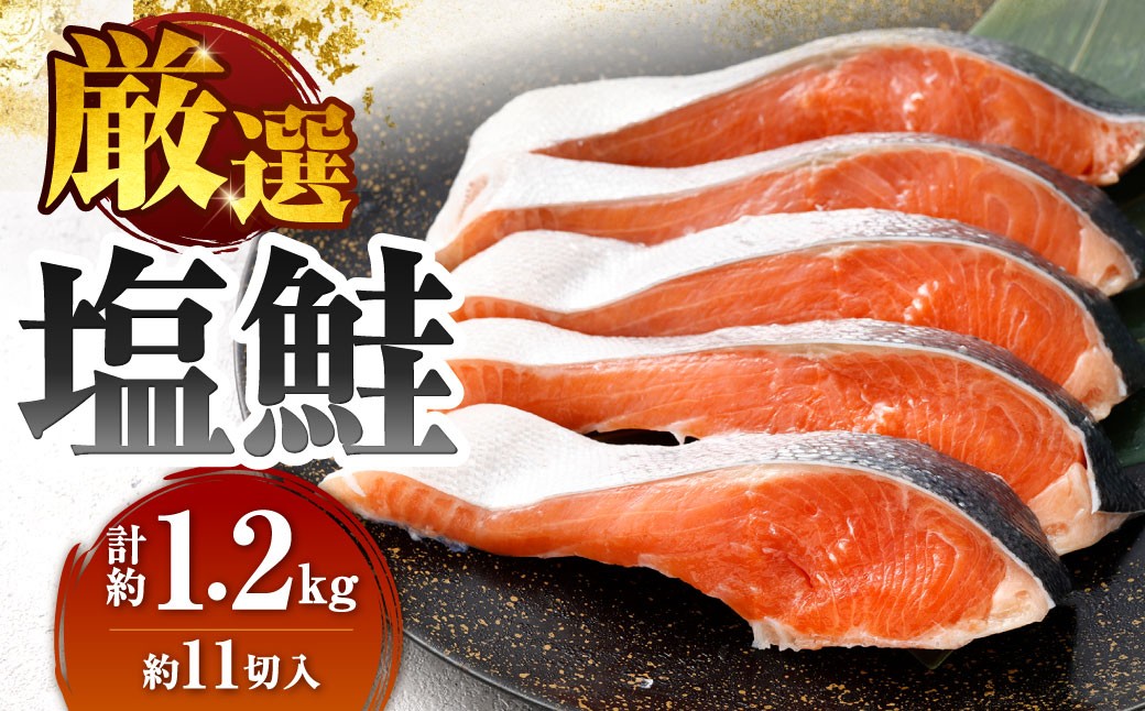 
                  厳選 塩鮭 （ 約1.2kg （ 約11切入 ） ） 鮭 サケ さけ シャケ 魚 魚類 魚料理 切り身 焼き魚 塩焼き 塩 焼き 冷凍
                