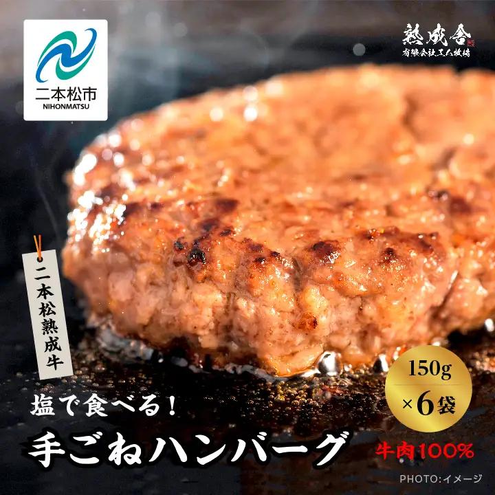 熟成牛 手ごねハンバーグ 900g（150g×6袋）ハンバーグ 国産 牛肉