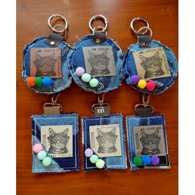 ふるさと納税 茨木市 【保護猫ルームえびす】猫型コースターとキーホルダーの手作りセット(ポストカード1枚付き) |  | 02