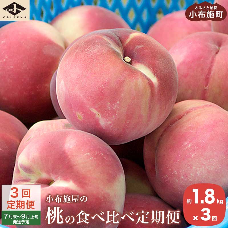 【ふるさと納税】桃 小布施町 桃の食べ比べ定期便コース 約1.8kg×3回 ［小布施屋］ もも モモ フルーツ 果物 先行予約 あかつき なつっこ 川中島白桃 だて白桃 1.8kg 3回 長野県産 信州産 クール便 冷蔵便 令和7年産 【2025年7月末〜9月上旬発送】