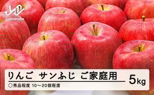 【先行予約】 りんご サンふじ ご家庭用 ◯秀品程度 約5kg(10~20個程度)  2026年産 山形県産 甘い シャキシャキ 食感 リンゴ 林檎 フルーツ 果物 果樹 ※沖縄・離島への配送不可 t