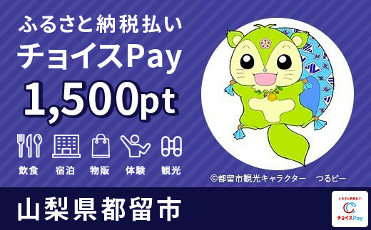 
都留市 チョイスPay 1,500ポイント【会員限定のお礼の品】
