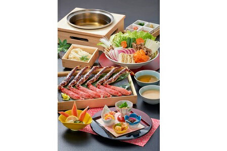 【ふるさと納税】かに しゃぶしゃぶ 食事券 坂東離宮たらばがにしゃぶしゃぶコース(4名様お食事券） チケット 商品券 利用券 和食 レストラン 蟹 カニ タラバガニ たらばがに 蟹しゃぶ かにしゃぶ 4名 茨城県 境町 お祝い