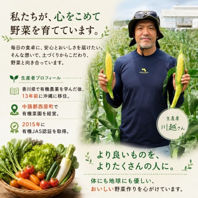 【2027年3月上旬より順次発送】有機JAS認証 かわごし有機菜園のとうもろこし 約2kg(8本)【配送不可地域：離島】
