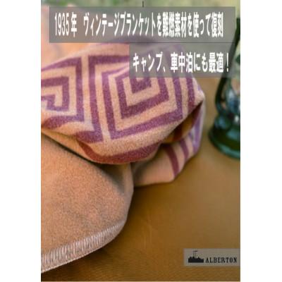 ふるさと納税 上牧町 アルバートン社の1935年ヴィンテージハーフブランケット　アウトドアや車中泊に　ブリティッシュアーミ