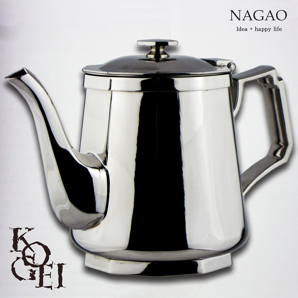 ナガオ KOGEI 極厚鏡面 ティーポット 680ml 18-8ステンレス