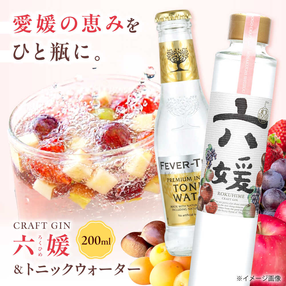 【ふるさと納税】クラフトジン 道後ジン 六媛 200ml×1本・トニック 200ml×2本 セット / 酒 お酒 炭酸 炭酸水 トニック クラフトジン ジントニック セット 飲み比べ スピリッツ プレゼント ギフト お祝い 人気 おすすめ / 愛媛県砥部町/水口酒造株式会社[BJAI001]