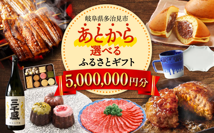 
            【あとから選べる】 岐阜県多治見市ふるさとギフト 500万円分  飛騨牛 日本酒 スイーツ 美濃焼 あとから ギフト [TDA043]
          