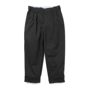 BEAMS PLUS 2プリーツ ツイル パンツ　BLACK　S
