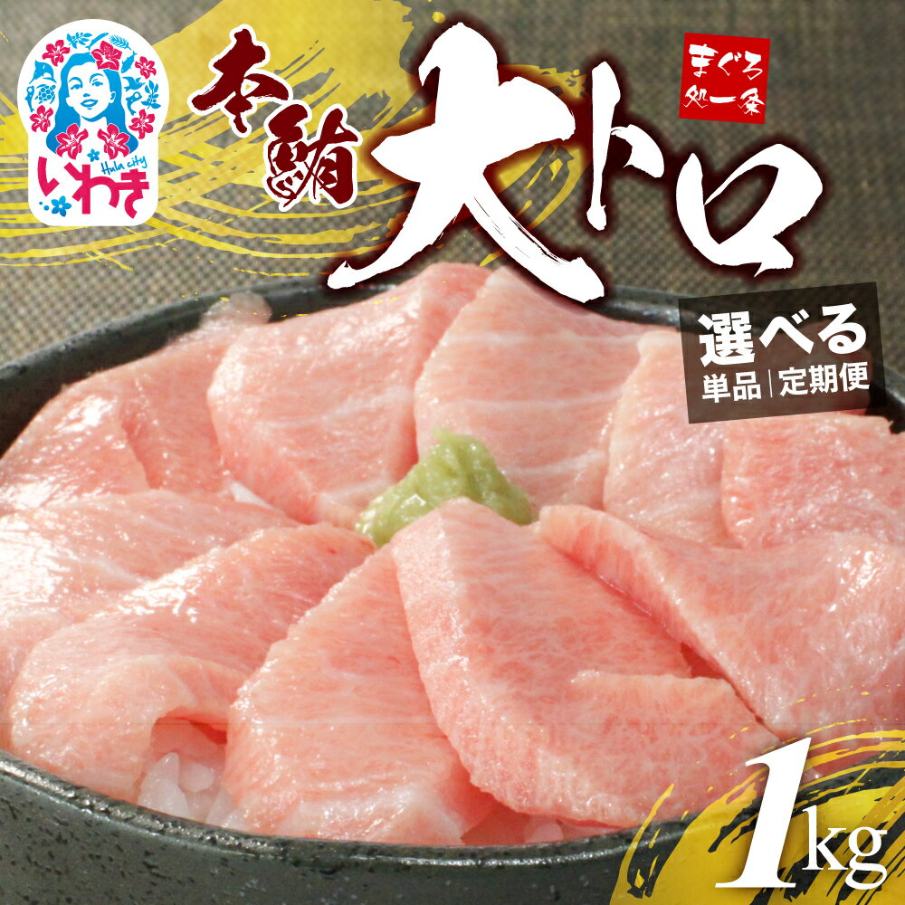 【ふるさと納税】本まぐろ まぐろ 大トロ 1kg 選べる 定期便 ｜ 刺身 魚 お寿司 海鮮丼 人気 おすすめ 柵 冷凍 トロ 大トロ 約10人前 まぐろ処一条