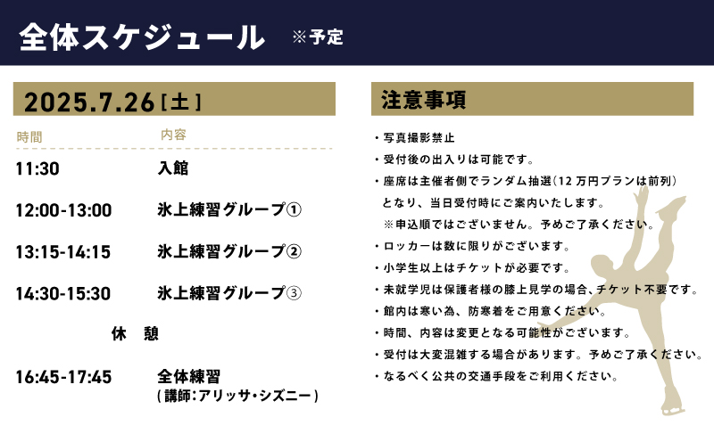 【7/26開催】ふるさと納税でフィギュア日本代表選手を応援,地域に貢献！2万円プラン（1名様） 全日本ジュニア合宿 フィギュアスケート 関空アイスアリーナ 099V053
