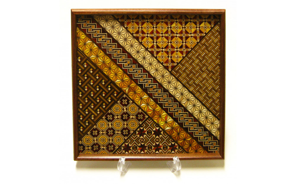 【箱根寄木細工　正角盆　小】 142069_CW100