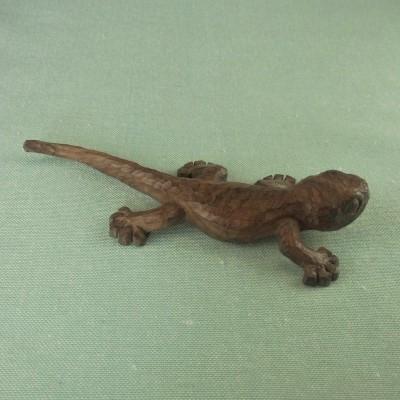ふるさと納税 洞爺湖町 木彫　ヤモリ(長さ14cm)　1個